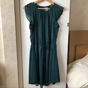 H&M Dress with Flounce Sleeves and Tie Waist